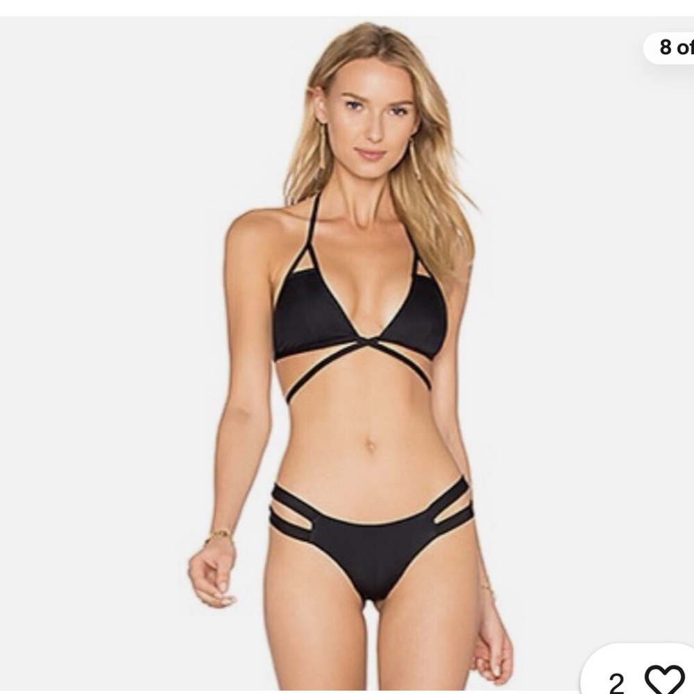 $184 Vitamin A Ecolux Serra Sz 6 Wrap Top & Sz 6 Neutra Bottom Black Small